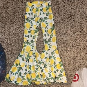 Girls size 6 Lemon print Bell Bottoms by Miss Mae - adorable!! Rare!!
